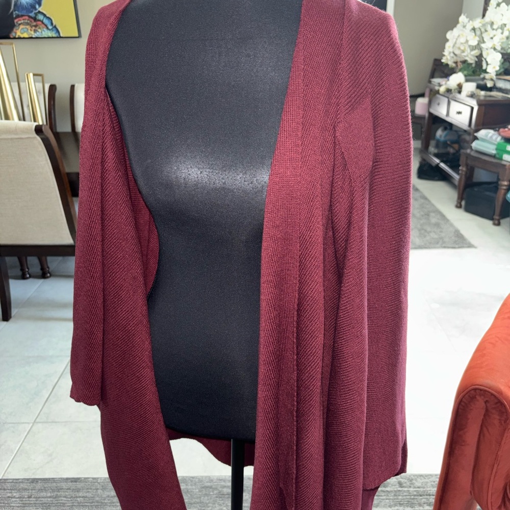 Burgundy Knit Shawl